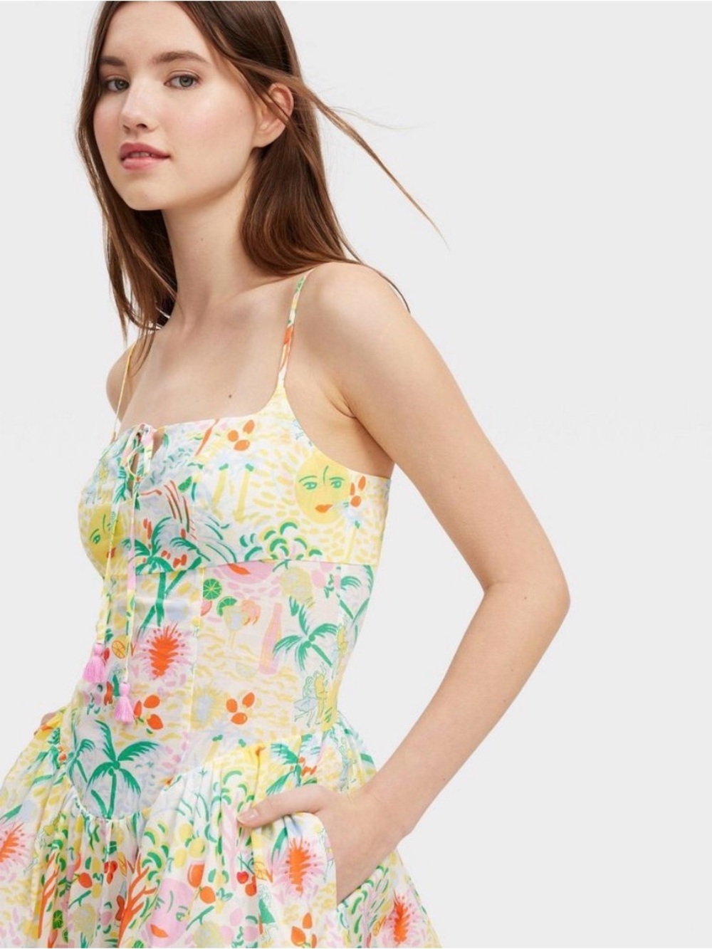 Roller Rabbit x Target Vacation Drop Waist Mini Dress NEW Yellow XS